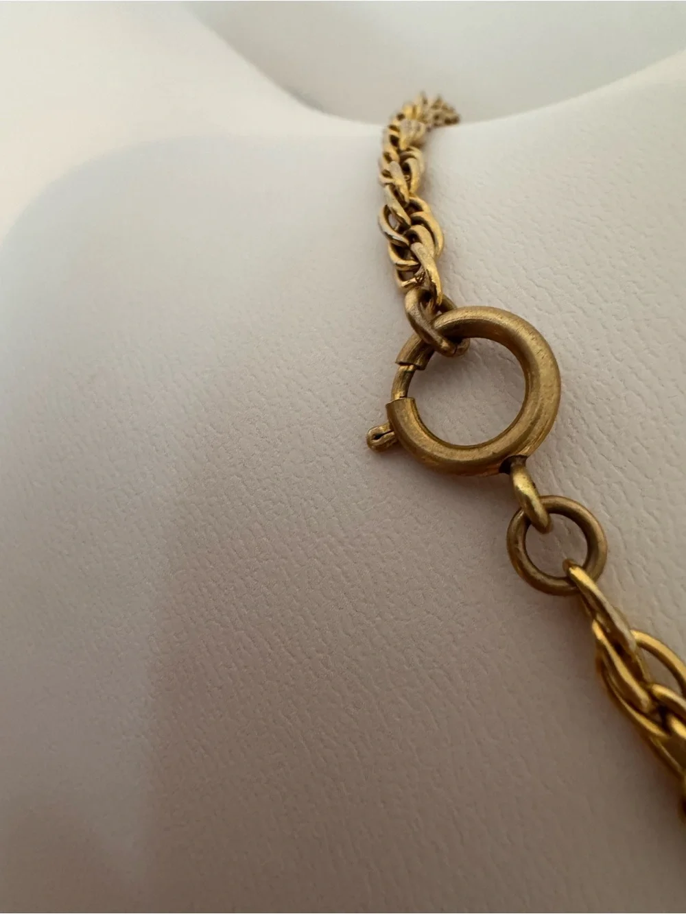 CHANEL Gold-Tone CC Logo Necklace with Clear Crystals